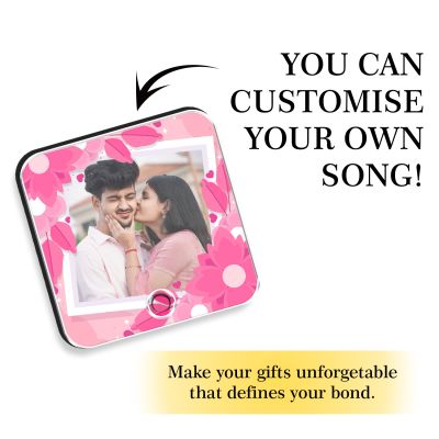 Personalized Musical Fridge Magnet Customizable Photo Frame with Music Speaker & Rechargeable Battery Unique Gift for Anniversary, Birthday & Couples Play Your Favorite Song